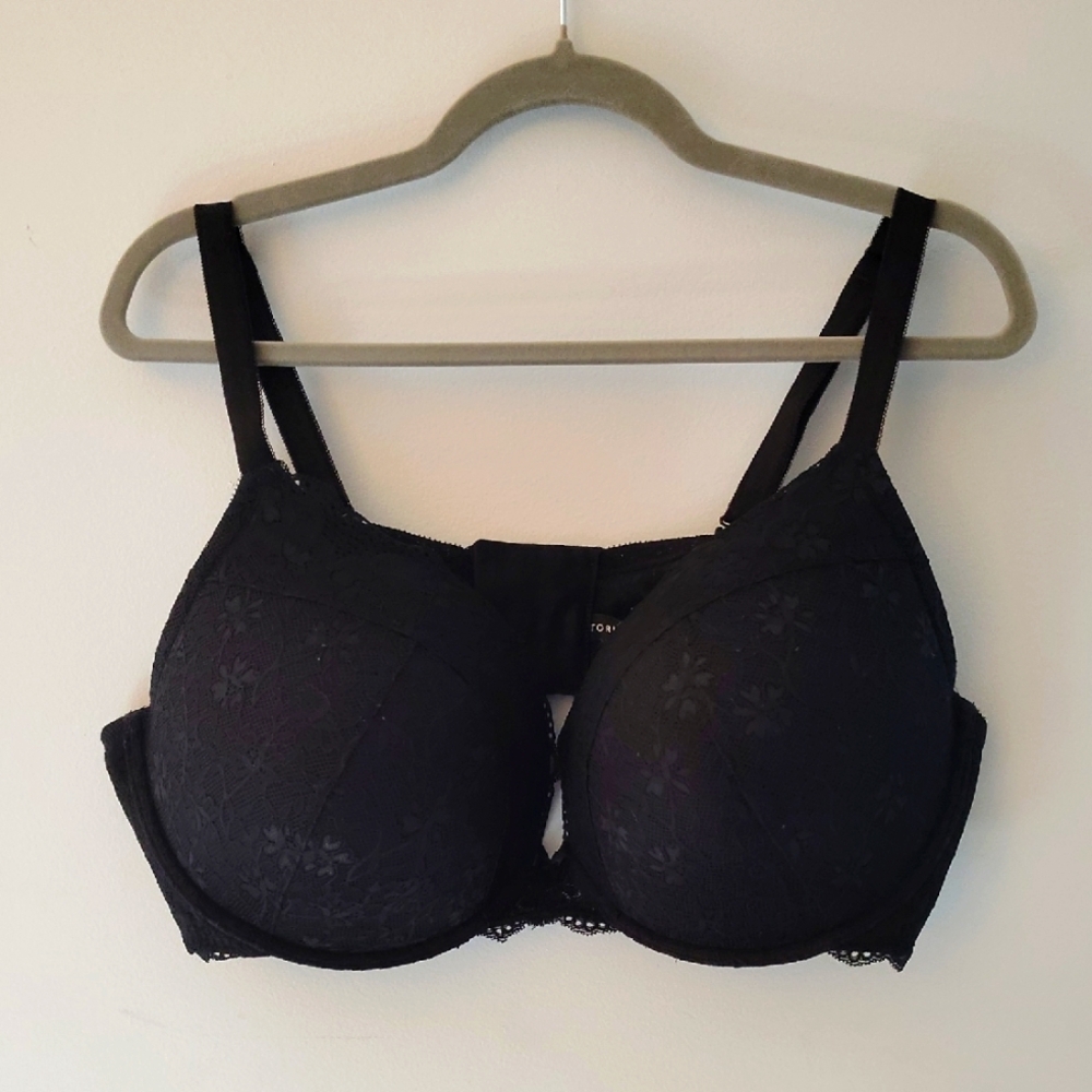 Torrid Curve Bra Size 46DD Black Lace Underwire Push Up Sexy Smoothing Plus Size
